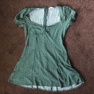 Selling a pacsun dress, green with white dots,